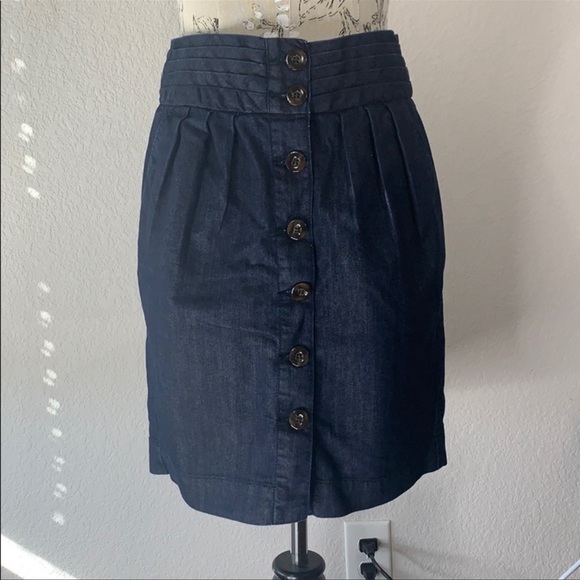 Pilcro Anthropologie button front denim skirt deep blue size 4 - Picture 4 of 8